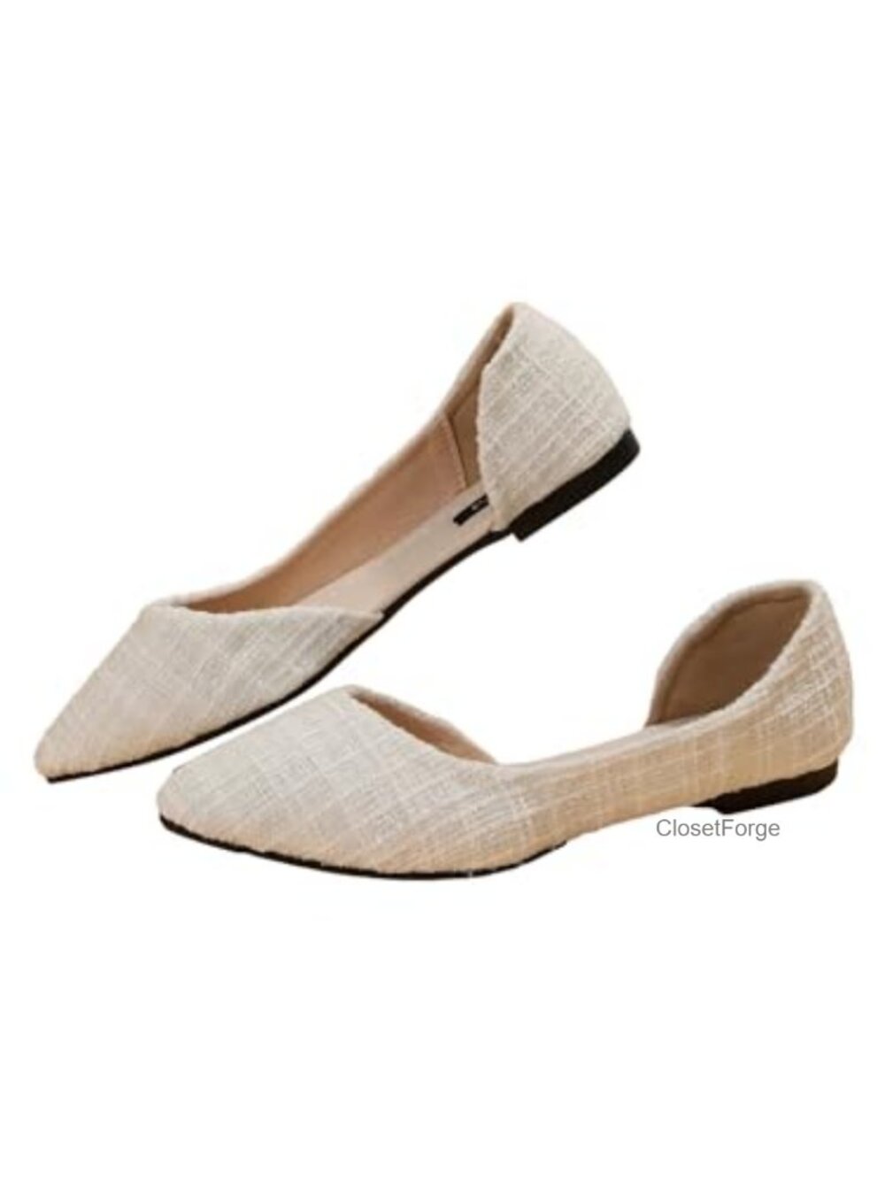 Women's Pointed Toe Slip On Ballet Flats Faux Leather Work Dressy Shoes
